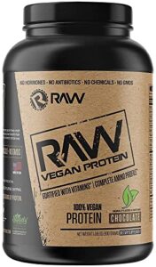 raw 100% vegan protein powder | low carb vegan protein powder, zero gmo, non-dairy, no artificial ingredients, low sugar protein | rich taste, natural sweetened flavor | chocolate (25 servings)