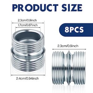 8 Pack 1 Inch/ 25.4 mm Diameter Connectors for Coarse Thread 0.047 Inch/ 1.2 mm Thick Wire Shelving Parts Double Head Threaded Pole Replacement Storage Shelves Part Metal Rack