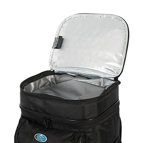 Travelers Club 18" Cool Carry 2 Section Insulated Rolling Cooler, Black