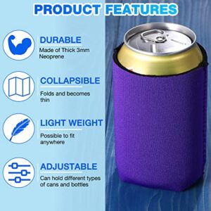 60 Packs Blank Can Cooler Sleeves Soda Can Covers Neoprene Can Sleeve Drink Insulator Sleeve Collapsible Can Coolers for Parties, Events or Weddings (Multicolor)