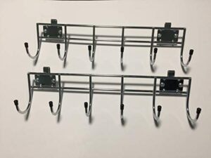 home storage space hss steel wire shelving 18" wide side bar w/6 hooks, no collar, add-on, chrome, 2-pack