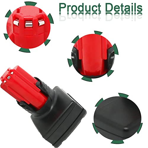 VOLT1799 2Pack 6.0Ah 12V Lithium Battery Replacement for Milwaukee M12 Battery,Compatible with Milwaukee M12 Cordless Power 48-11-2401 48-11-2402 48-59-1812 48-11-2411 48-11-2420 48-59-2401 2510-20