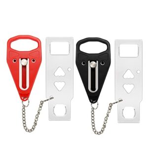 portable door lock 2pack extra lock for additional privacy and safety in home,hotel and apartment,prevent unauthorized entry,protect family security in traveling,home,bedroom,hotel,apartment,airbnb