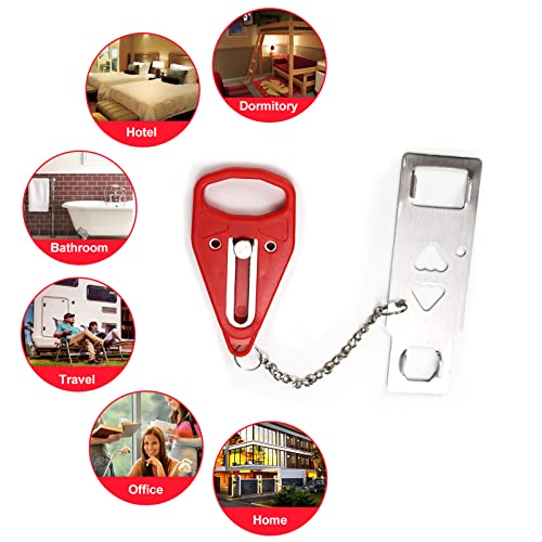 Portable Door Lock 2Pack Extra Lock for Additional Privacy and Safety in Home,Hotel and Apartment,Prevent Unauthorized Entry,Protect Family Security in Traveling,Home,Bedroom,Hotel,Apartment,AirBNB