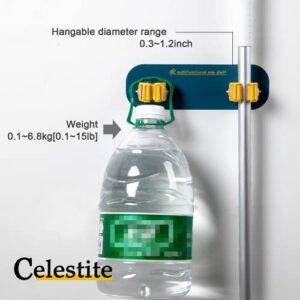 celestite 6 Racks Broom Holder Wall Mount Self Adhesive, Mop and Broom Holder for Home Kitchen Organization and Storage