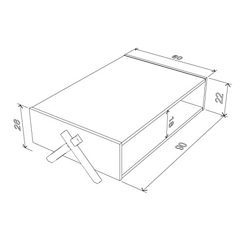 HT Design Kipp Cross Legs Wooden Frame Rectengular Coffee Table for Living Rooms with Interior Shelving, Walnut/Yellow