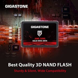 Gigastone SATA SSD 2TB SSD 2.5 Game Turbo 3D NAND Internal SSD SLC Cache Boost Speed 560MB/s Internal Solid State Drives Upgrade Storage for PC PS4 Laptop SSD Hard Drives SATA III 6Gb/s 2.5”/7mm