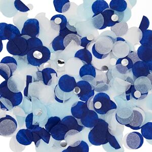 round glitter confetti,navy blue white silver tissue table confetti dots for wedding birthday party decorations,1.76 oz