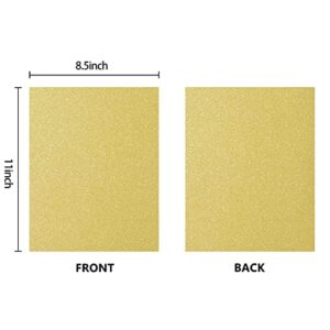 Gold Glitter Cardstock Paper, Double Sided Gold Glitter Paper for DIY Projects, 20 Sheets Gold Sparkle Card Stock for Crafts and Cricut, 250GSM