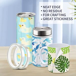 4 Rolls 10mm x33m (0.4” x 108 Ft) Clear Heat Resistant Tape Heat Transfer Tape High Temperature Tape Dispenser for Heat Sublimation for Heat Press for Crafting, No Residue No Mark Easy Peal