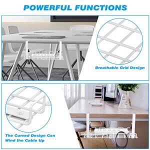 Cable Management Under Desk Tray,Under Desk Cable Organizers for Wire Management.15.75" Under Desk Cord Organizer with Clamp Mount System for Wire Management(White Cable Tray -L15.75"x W6.3"x H7.09")