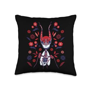 floral oraying mantis gift inspiration store motif floral oraying mantis throw pillow, 16x16, multicolor