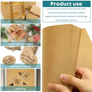 FSWCCK 120 Sheets Brown Kraft Cardstocks, 8.5 x 11 Inch Letter Size Thick Paper Cover Card Stock for Craft Projects, DIY Cards Making