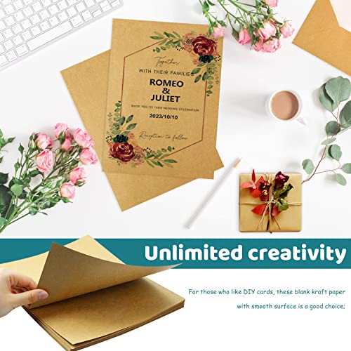 FSWCCK 120 Sheets Brown Kraft Cardstocks, 8.5 x 11 Inch Letter Size Thick Paper Cover Card Stock for Craft Projects, DIY Cards Making