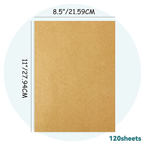 FSWCCK 120 Sheets Brown Kraft Cardstocks, 8.5 x 11 Inch Letter Size Thick Paper Cover Card Stock for Craft Projects, DIY Cards Making