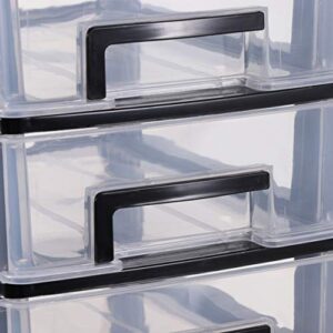 5- Layer Plastic Drawer Type Closet: Portable Clear Storage Drawer Tower Multifunction Storage Rack Organizer for Home Office Black