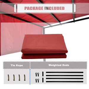 Alion Home Universal Waterproof Pergola Shade Cover – Pergola Replacement Canopy – Outdoor Adjustable Shade Cover with Heavy Duty Weighted Metal Rods (16' x 7', Burgundy Red)