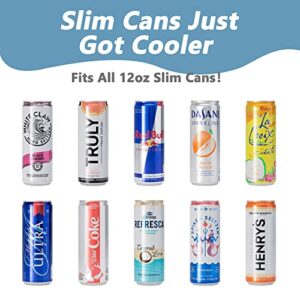 Slim Can Cooler for 12 Oz Skinny Can, Regular Can Double Walled Stainless Steel Vacuum Beverage Can Insulator for Hot and Cold Drinks