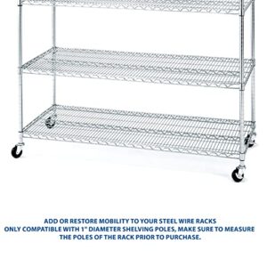 Seville Classics Crafted Steel Replacement Utility Parts Office, Kitchen, Warehouse, Garage On Racks, Carts, Workbenches, Shelving Units, 3" Diameter Wheel