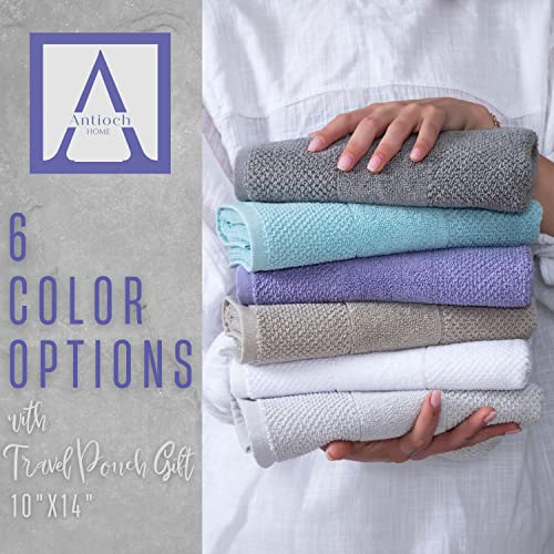 Antioch Home Bathroom Hand Towels, Hotel Quality & Fluffy & Absorbent & Soft & Fast Drying Turkish Hand Towels for Bathroom, 100% Cotton Turkish Hand Towel Set - [ 4 Pack – 16 x 28 inches ] - Grey