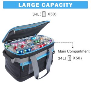 ABCCAMPING Camping Cooler Bag, Soft Sided Cooler, 50-Can Insulated Lunch Cooler Bag, Leak Proof Soft Cooler Bag Cooler Bag， Keep 24 Hours for Camping, Fishing, Hiking, Picnicking, Beach