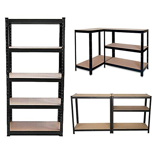 71" x 35" x 16" Storage Shelves, Heavy Duty 5-Tier Garage Shelving Unit, Metal Multi-Use Storage Rack for Home/Office/Dormitory/Garage, Adjustable Height Boltless Easy Installation