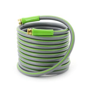 garden lead-in water hose 5/8" inch x 20' foot heavy duty flexible water hose, garden hose extender/hose reel connector max pressure 150 psi/10 bar with 3/4" ght fittings