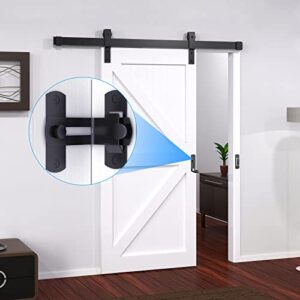 90 Degree Flip Barn Door Lock, Protect Privacy - Security Gate Latch, Hook Lock Latch for Barn, Garden, Bathroom, Outdoor, Garage, Window, Sliding Door, Black