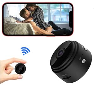 senri mini camera hidden camera 1080p hd with video live feed wifi, portable night vision nanny cam home security surveillance baby monitor, outdoor monitor for pets