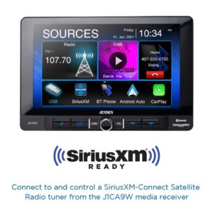 Jensen J1CA9W 9-inch Certified Apple CarPlay Android Auto Wired or Wireless | Single DIN Touchscreen Car Stereo Receiver | Bluetooth | Backup Camera Input | USB Playback & Charge | Sirius XM Ready