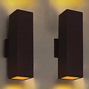 iyogaled 2 pack up down outdoor wall lights, patio wall light fixture, oil rubbed bronze porch lights outdoor wall, anti rust waterproof outdoor wall sconce for garage, balcony, backyard - etl listed