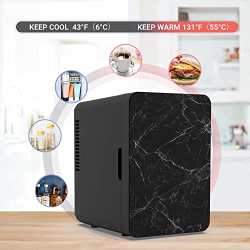 Living Enrichment Mini Fridge 4 Liter Skincare Fridge, AC 120V DC 12V Portable Small Refrigerator Cooler and Warmer for Skincare, Medications, Bedroom, Travel and Car - Black