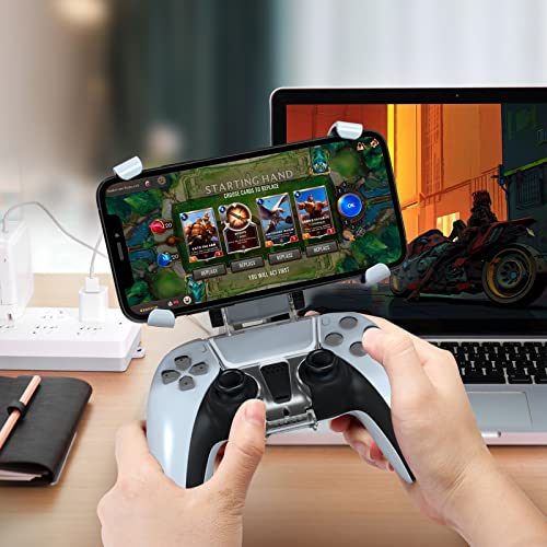 DOBE PS5 Controller Mobile Gaming Clip for Playstation 5 Dualsense Controller Remote Play Mobile Phone Holder Clamp Adjustable Phone Mount Clip