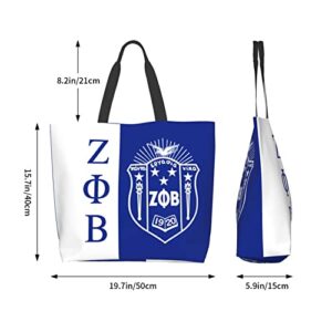 Lunch Bag Tote Bag Ze-ta Beta Large Women Reusable Beach Bags Shoulder Bag Handbag Waterproof for Travel Shopping One Size