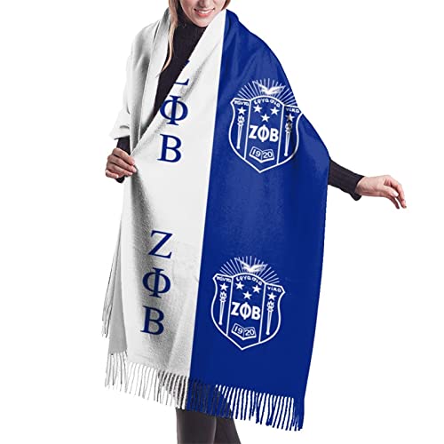 Ze-ta P-hi Be-ta Scarf Sorority Gifts Super Soft Long Large Warm With Tassel Spring Season Sorority Paraphernalia Gifts