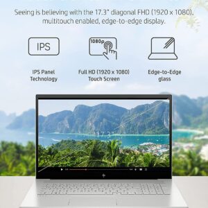 HP New Envy 17 Laptop, 17.3" FHD Touchscreen Display, Intel Core i7-1165G7, 32GB RAM 1TB PCIe NVMe M.2 SSD, Wi-Fi, Bluetooth, Webcam, Backlit Keyboard, Fingerprint Reader, Windows 11 Home