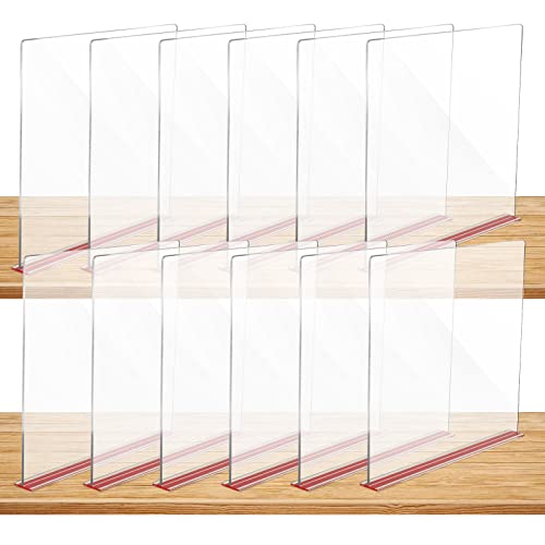 12 PCS Clear Acrylic Shelf Dividers for Closet, Clothes, Handbags, Purses, Books, Sweaters, Multifunctional Shelf Closet Separator for Storage and Organize in Bedroom Kitchen Office, 11.8 x 11 Inch