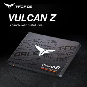 TEAMGROUP T-Force Vulcan Z 2TB SLC Cache 3D NAND TLC 2.5 Inch SATA III Internal Solid State Drive SSD (R/W Speed up to 550/500 MB/s) T253TZ002T0C101