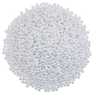 hapeper 1000 pack 6mm plastic pearl beads, round artificial pearls with hole for diy craft jewelry making necklace bracelet (white)