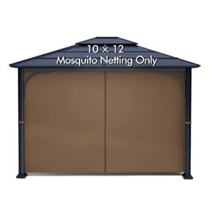 gazebo universal replacement privacy curtain - wonwon privacy panel canopy side wall with zipper for 10' x 12' outdoor gazebo (brown)
