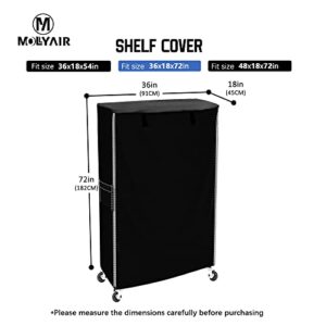 MOLLYAIR Shelf Cover - Oxford Cloth Fabric with Waterproof and Water-Resistant Coating，36x18x72 inch