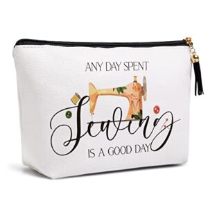 sewing gifts for women quilting gifts for quilters sewing machine gift bag for her sewing lovers seamstress any day spent sewing is a good day makeup bag travel toiletries bags birthday christmas gift