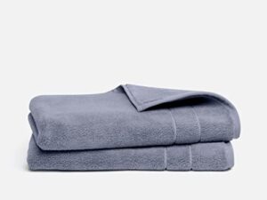 brooklinen hand towel, luxury cotton super-plush spa in smoke gray - set of 2