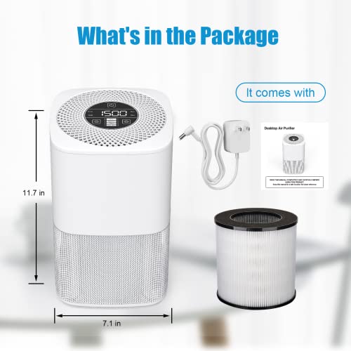 Cwxwei Air Purifiers for Bedroom Home,Max Up to 825 sq ft,True H13 HEPA Filter,For Pet Dander,Smoke,Odor,Dust,Allergens,Mold,Wildfire Particles.24dB Quiet Air Purifier,Desktop Air Cleaners,SY910