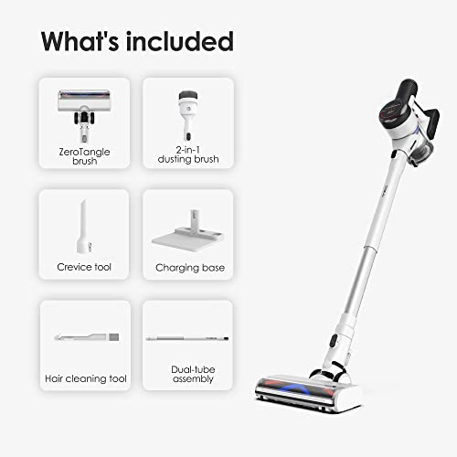 Tineco Pure ONE S15 Essentials Smart Cordless Vacuum Cleaner, Stick Vacuum with ZeroTangle Brush & Fade-Free Suction, Deep Clean for Hard Floor & Carpets, Pet Hair Cleaning with Led Headlights