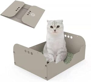 disposable open cat litter box- portable and foldable kitty litter box for travel,low entry litter pan for small/large cats, rabbits, dogs-upgrade version