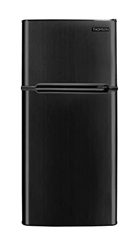 Thomson TFR469 Apartment Size Refrigerator with Top Freezer-2 Door Fridge with Storage Capacity, Adjustable Spill-Proof Shelves, Door & Crisper Bins, Gunmetal, 4.5 CU FT