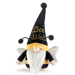 hug feel the love - bee gnome - gnome gifts, plush gnome home decor, swedish gnome ornament tomte, uplifting bee, gnome wishes, gnomie gift figurine, 9 inch plush doll - bee well