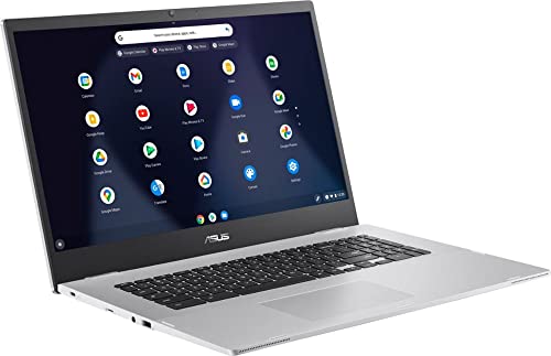 2022 Flagship ASUS Chromebook Light Laptop, 17.3" FHD 1080p Widescreen, Intel Celeron N4500 (Upto 2.8GHz), 4GB RAM, 32GB eMMC, Webcam, UHD Graphic, WiFi 6,17+ Hours Battery,Chrome OS +HubxcelAccessory