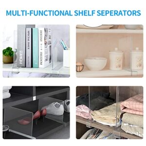 SUMAIDA Shelf Dividers for Closet Organization, Clear Acrylic Shelf Divider for Wooden Shelves, in Closets Shelf and Closet Separator in Bedroom, Kitchen and Office(8)